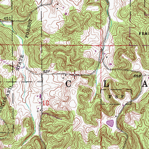Topographic Map of Township of Clark, IN