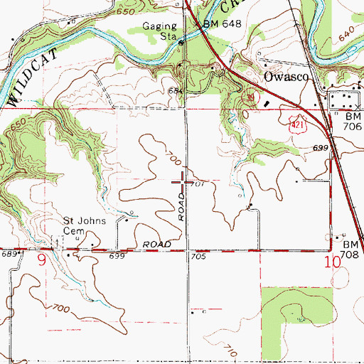 Topographic Map of Township of Clay, IN