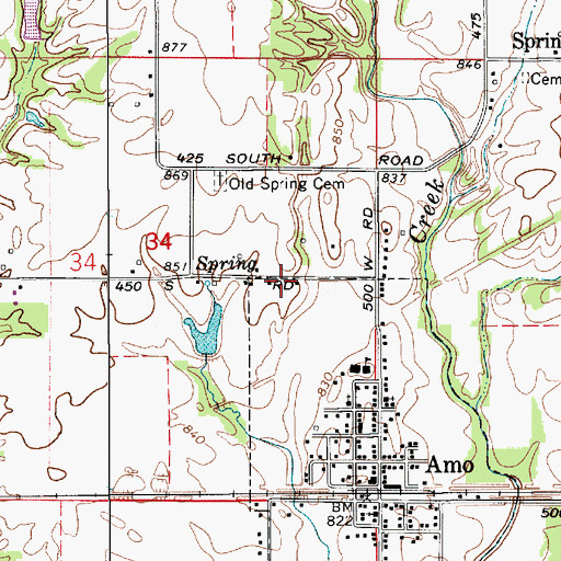 Topographic Map of Township of Clay, IN
