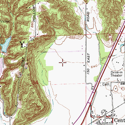 Topographic Map of Township of Clay, IN