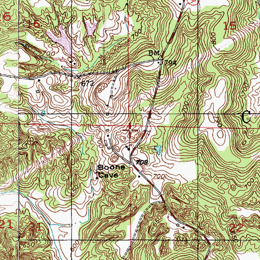 Topographic Map of Township of Clay, IN