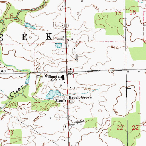 Topographic Map of Township of Clear Creek, IN