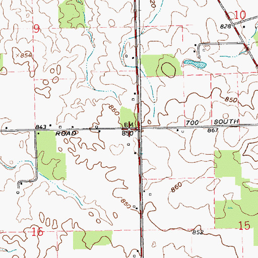 Topographic Map of Township of Cleveland, IN
