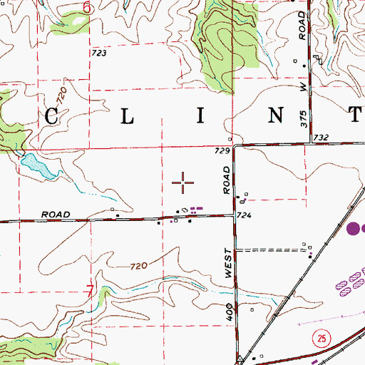 Topographic Map of Township of Clinton, IN