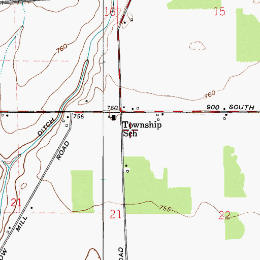 Topographic Map of Township of Clinton, IN