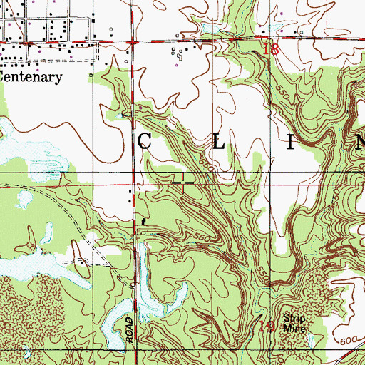 Topographic Map of Township of Clinton, IN