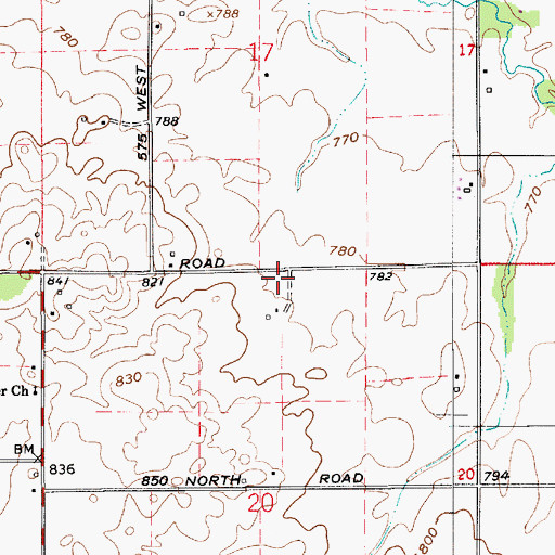 Topographic Map of Township of Coal Creek, IN