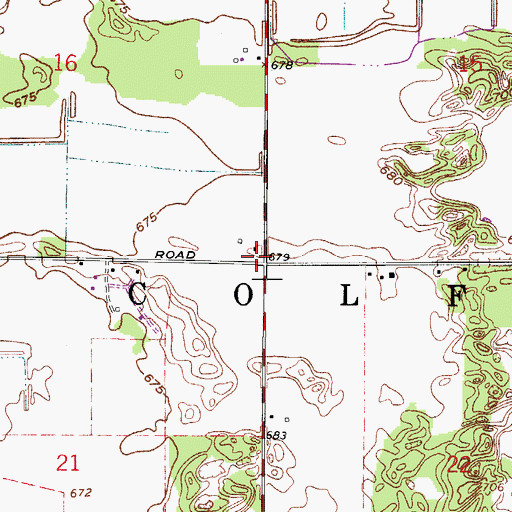 Topographic Map of Township of Colfax, IN