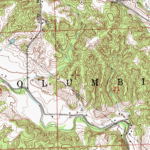 Topographic Map of Township of Columbia, IN