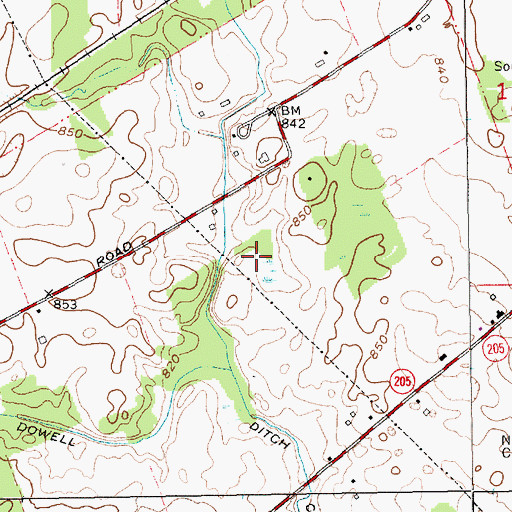 Topographic Map of Township of Columbia, IN