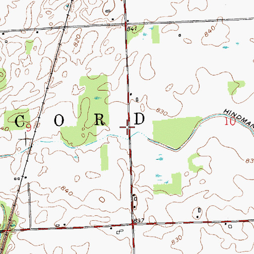 Topographic Map of Township of Concord, IN