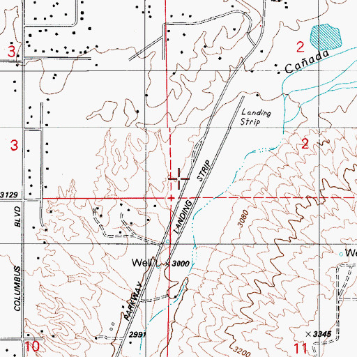 Topographic Map of Brave Bull Ranch Resort Airport (historical), AZ