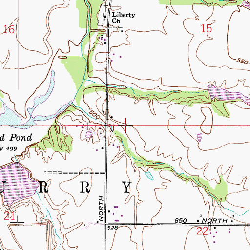 Topographic Map of Township of Curry, IN