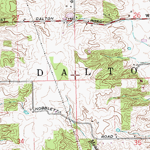 Topographic Map of Township of Dalton, IN