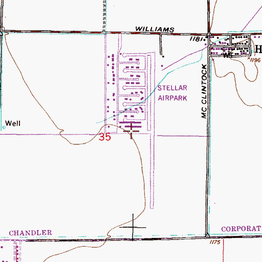 Topographic Map of Stellar Airpark, AZ