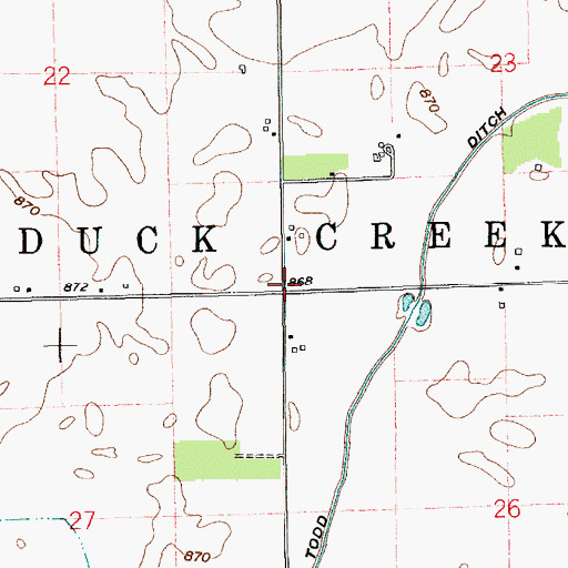 Topographic Map of Township of Duck Creek, IN