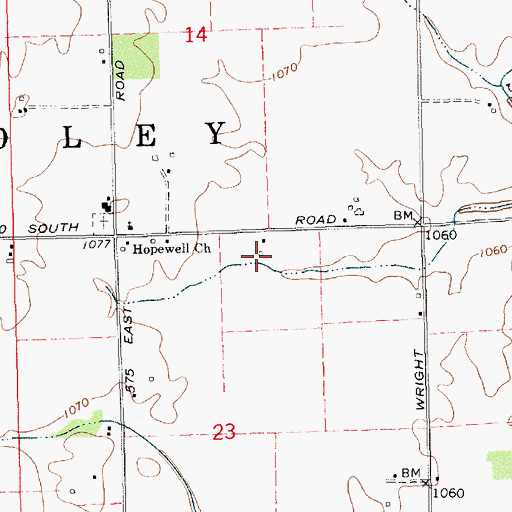 Topographic Map of Township of Dudley, IN