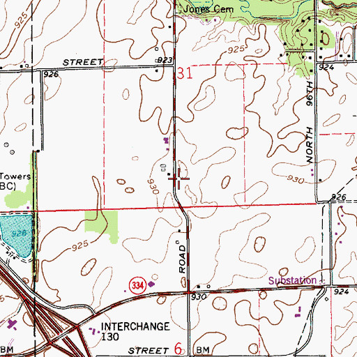 Topographic Map of Township of Eagle, IN
