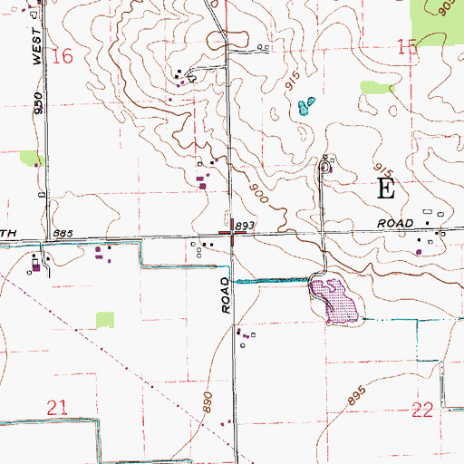 Topographic Map of Township of Eden, IN