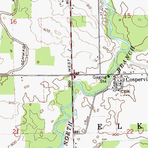 Topographic Map of Township of Elkhart, IN