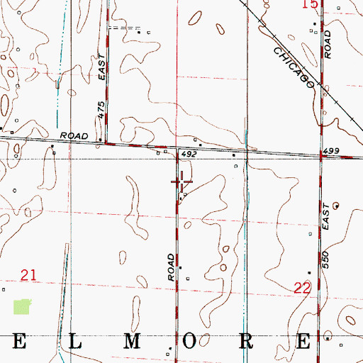 Topographic Map of Township of Elmore, IN