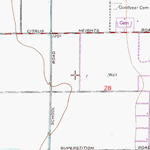 Topographic Map of Jeppesen Ranch Heliport, AZ