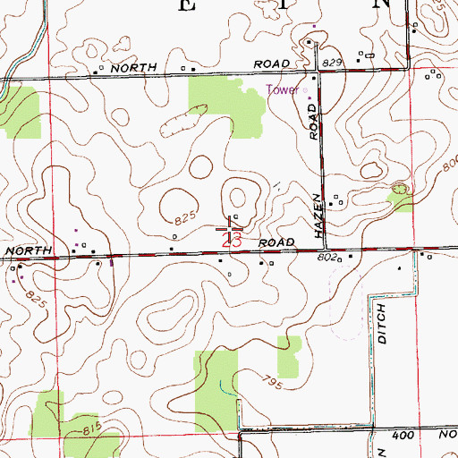 Topographic Map of Township of Etna, IN
