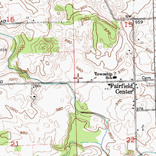 Topographic Map of Township of Fairfield, IN