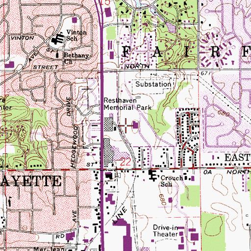 Topographic Map of Township of Fairfield, IN