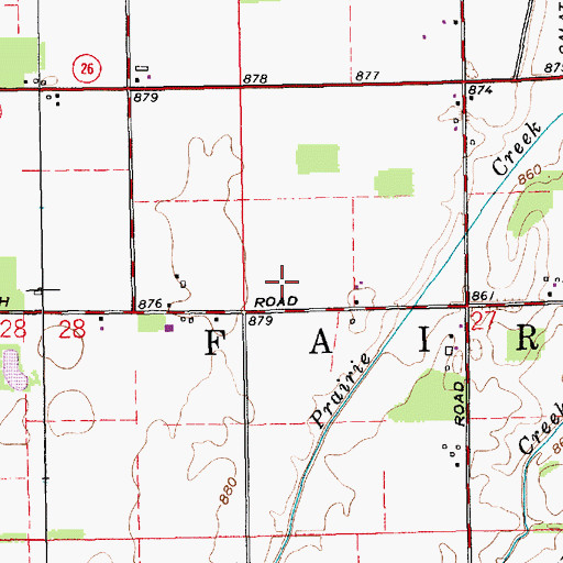 Topographic Map of Township of Fairmount, IN