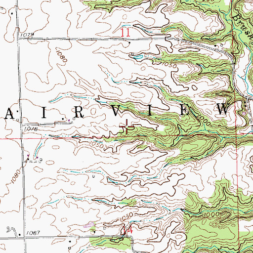 Topographic Map of Township of Fairview, IN