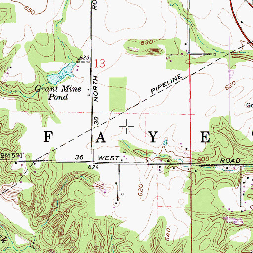 Topographic Map of Township of Fayette, IN