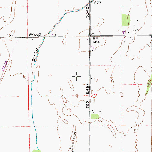 Topographic Map of Township of Flat Rock, IN