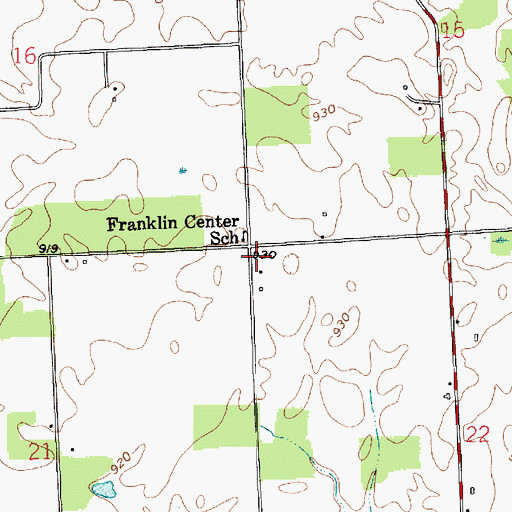 Topographic Map of Township of Franklin, IN