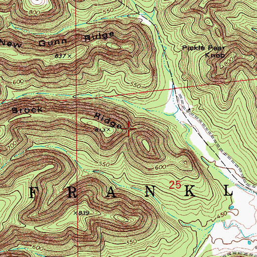 Topographic Map of Township of Franklin, IN