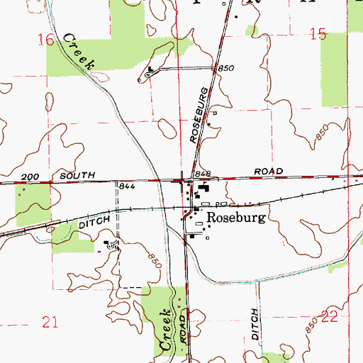 Topographic Map of Township of Franklin, IN
