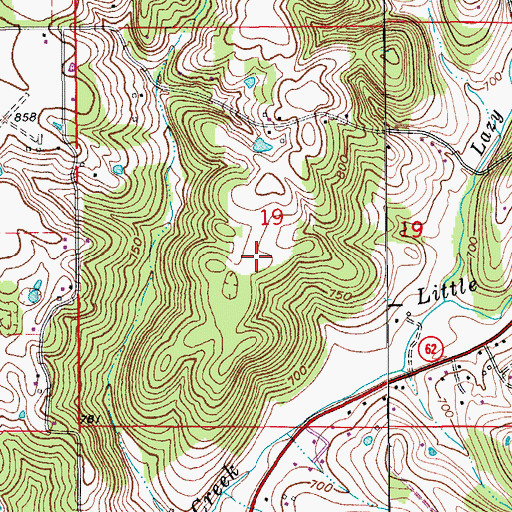 Topographic Map of Township of Franklin, IN