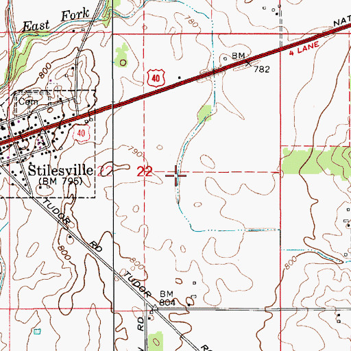 Topographic Map of Township of Franklin, IN