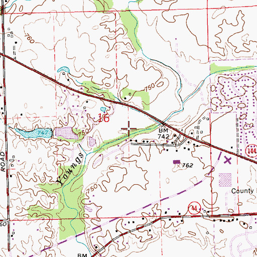 Topographic Map of Township of Franklin, IN