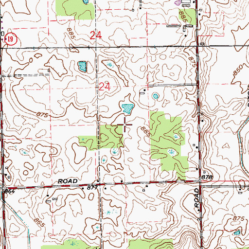 Topographic Map of Township of Franklin, IN