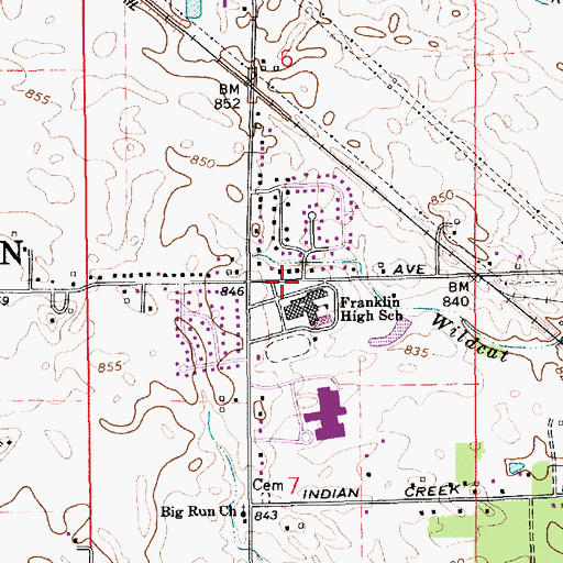 Topographic Map of Township of Franklin, IN