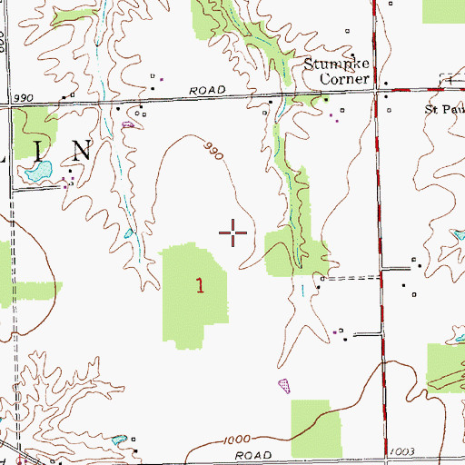 Topographic Map of Township of Franklin, IN