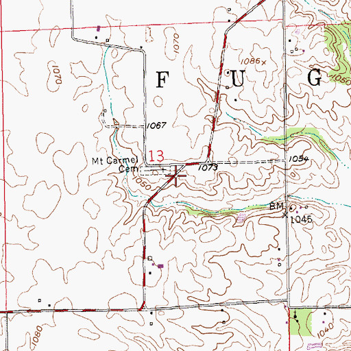 Topographic Map of Township of Fugit, IN