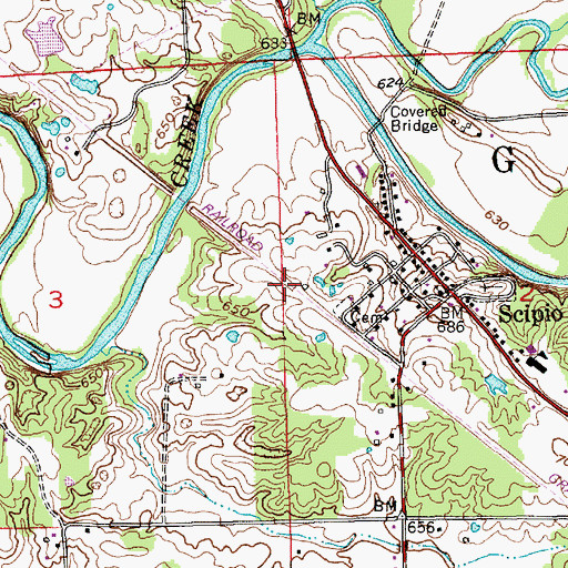Topographic Map of Township of Geneva, IN