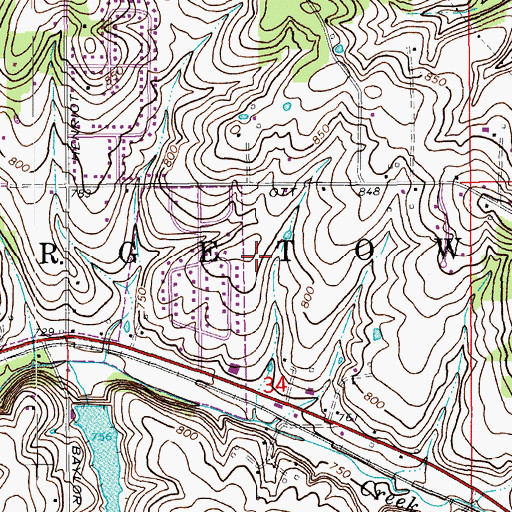 Topographic Map of Township of Georgetown, IN