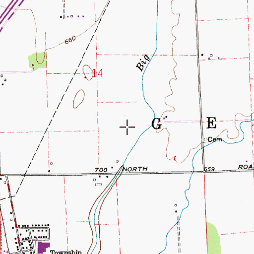 Topographic Map of Township of German, IN