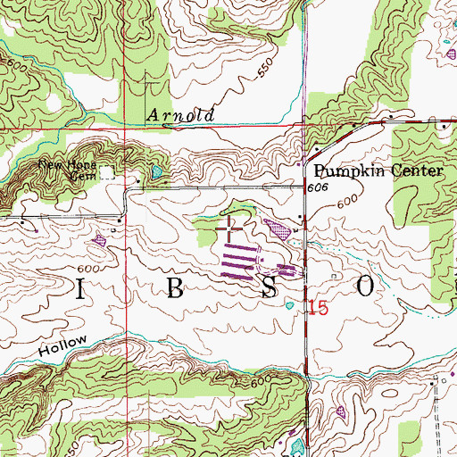 Topographic Map of Township of Gibson, IN
