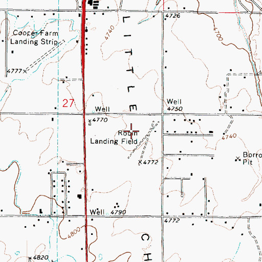 Topographic Map of Robin Airport, AZ