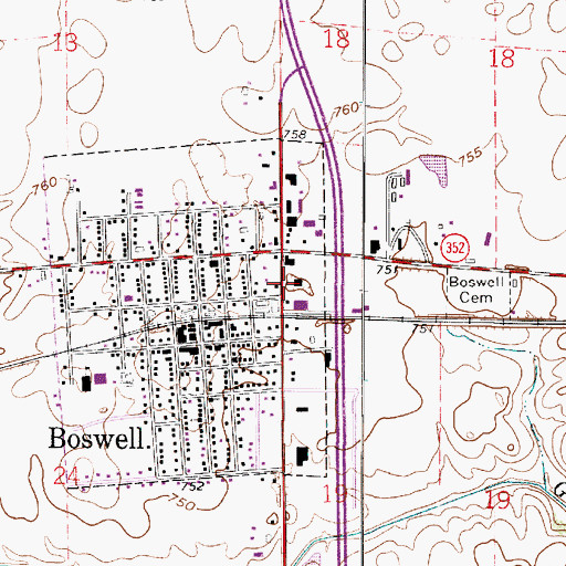 Topographic Map of Township of Grant, IN