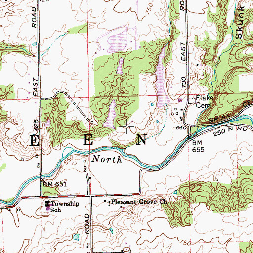 Topographic Map of Township of Green, IN